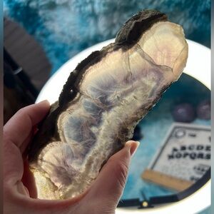 FLUORITE WITH PYRITE CRYSTAL SLAB/TOWER